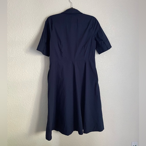 Lauren Ralph Lauren Cotton Poplin Shirtdress 12P Navy Blue - Picture 3 of 10